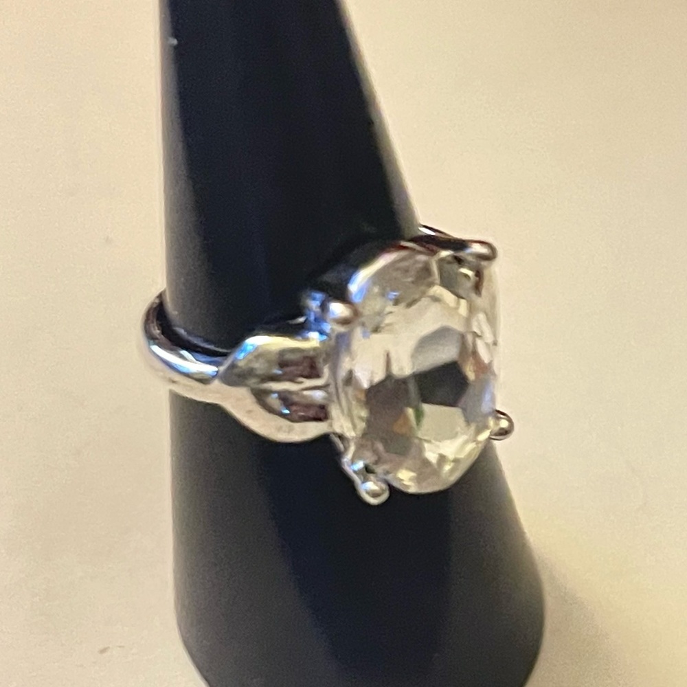 New Silver Maximalist 3.3ct White Sapphire Lux Statement Cocktail Ring - Picture 8 of 11